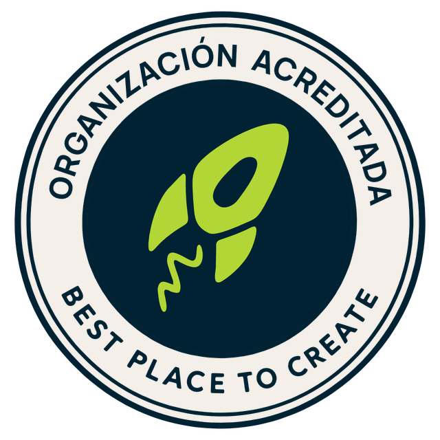 Sello Organización acreditada · Best Place to Create